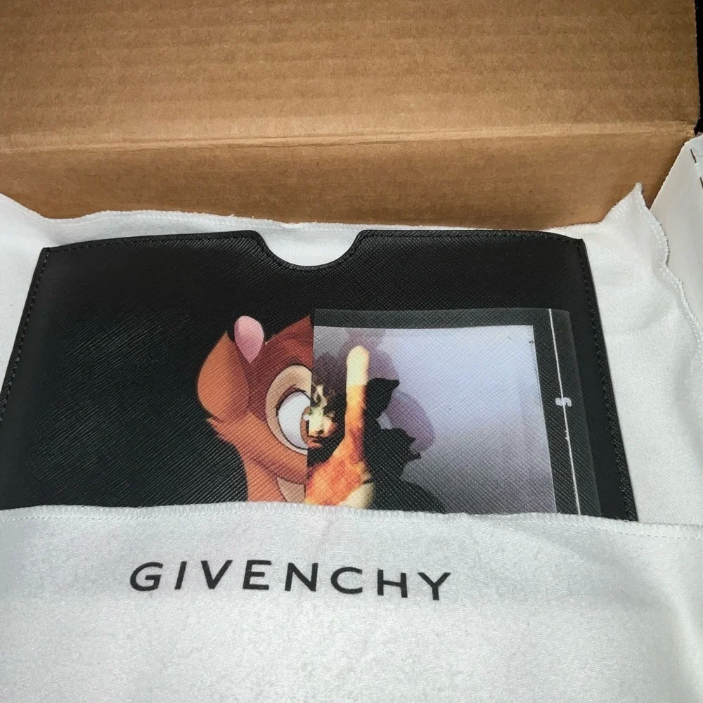 Givenchy Black Leather Rave Bambi Print Tablet Case Msersa 144010000552